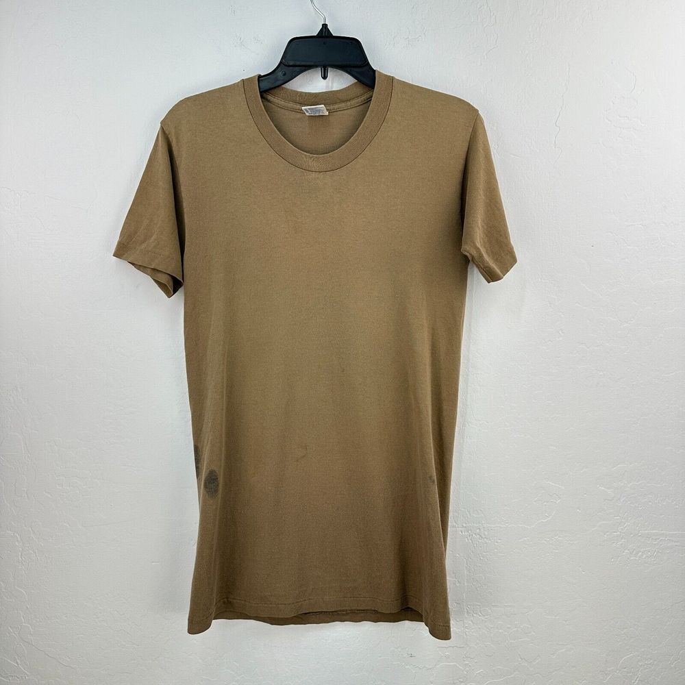 Vintage Duke Tshirt Mens‎ Small Brown Single Stitch Short Sleeve Pullover Tee